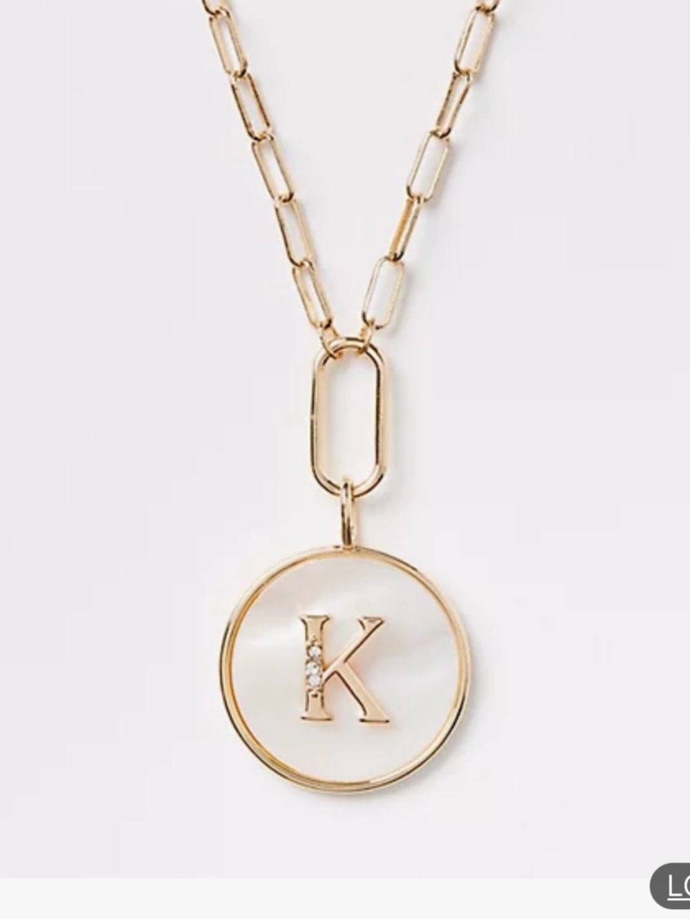 LOFT Gold-Tone Initial 'K' Pendant Necklace with Mother-of-Pearl